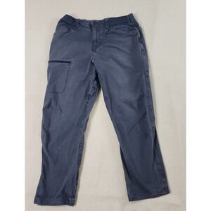 Patagonia Pants Women Size 34(32) Blue Organic‎ Elastic Waist Grungy Hiking Fair